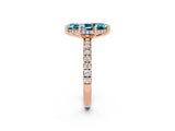 Rose gold Marquise Cut Blue Topaz Pave Band Solitaire Ring with Four-Prong Setting_38
