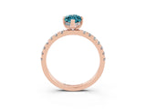 Rose gold Marquise Cut Blue Topaz Pave Band Solitaire Ring with Four-Prong Setting_39