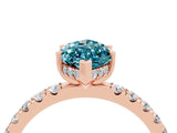 Rose gold Marquise Cut Blue Topaz Pave Band Solitaire Ring with Four-Prong Setting_40