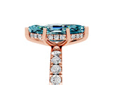 Rose gold Marquise Cut Blue Topaz Pave Band Solitaire Ring with Four-Prong Setting_41