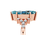 Rose gold Marquise Cut Blue Topaz Ring with Side Stones and Four-Prong Setting_41