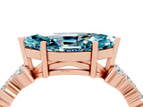 Rose gold Marquise Cut Blue Topaz Scattered Round Accent Ring with Prong Setting_16