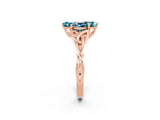 Rose gold Marquise Cut Blue Topaz Solitaire Celtic Knot Ring with Four-Prong Setting_14