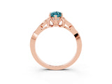 Rose gold Marquise Cut Blue Topaz Solitaire Celtic Knot Ring with Four-Prong Setting_15