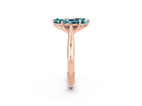 Rose gold Marquise Cut Blue Topaz Solitaire Engagement Ring with Cathedral Setting and Four-Prong Mount_14