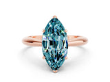 Rose gold Marquise Cut Blue Topaz Solitaire Engagement Ring with Cathedral Setting and Four-Prong Mount_24