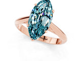 Rose gold Marquise Cut Blue Topaz Solitaire Engagement Ring with Cathedral Setting and Four-Prong Mount_25