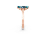 Rose gold Marquise Cut Blue Topaz Solitaire Engagement Ring with Cathedral Setting and Four-Prong Mount_26