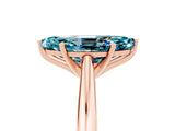 Rose gold Marquise Cut Blue Topaz Solitaire Engagement Ring with Cathedral Setting and Four-Prong Mount_29