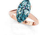 Rose gold Marquise Cut Blue Topaz Solitaire Engagement Ring with Cathedral Setting and Four-Prong Mount_67