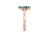 Rose gold Marquise Cut Blue Topaz Solitaire Engagement Ring with Cathedral Setting and Four-Prong Mount_68