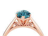 Rose gold Marquise Cut Blue Topaz Solitaire Engagement Ring with Cathedral Setting and Four-Prong Mount_70