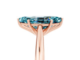 Rose gold Marquise Cut Blue Topaz Solitaire Engagement Ring with Cathedral Setting and Four-Prong Mount_71