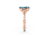 Rose gold Marquise Cut Blue Topaz Solitaire Engagement Ring with Celtic Knot Band and Four-Prong Setting_2