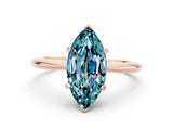 Rose gold Marquise Cut Blue Topaz Solitaire Engagement Ring with Classic Band and Four-Prong Setting_24