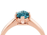 Rose gold Marquise Cut Blue Topaz Solitaire Engagement Ring with Classic Band and Four-Prong Setting_28