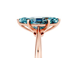 Rose gold Marquise Cut Blue Topaz Solitaire Engagement Ring with Classic Band and Four-Prong Setting_29