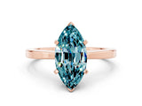 Rose gold Marquise Cut Blue Topaz Solitaire Engagement Ring with Classic Band and Four-Prong Setting_60