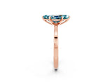 Rose gold Marquise Cut Blue Topaz Solitaire Engagement Ring with Classic Band and Four-Prong Setting_62