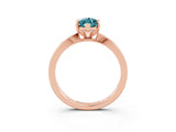 Rose gold Marquise Cut Blue Topaz Solitaire Engagement Ring with Classic Band and Four-Prong Setting_63