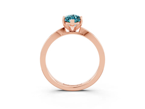Rose gold Marquise Cut Blue Topaz Solitaire Engagement Ring with Classic Band and Four-Prong Setting_63