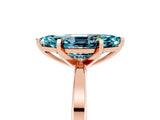 Rose gold Marquise Cut Blue Topaz Solitaire Engagement Ring with Classic Band and Four-Prong Setting_65