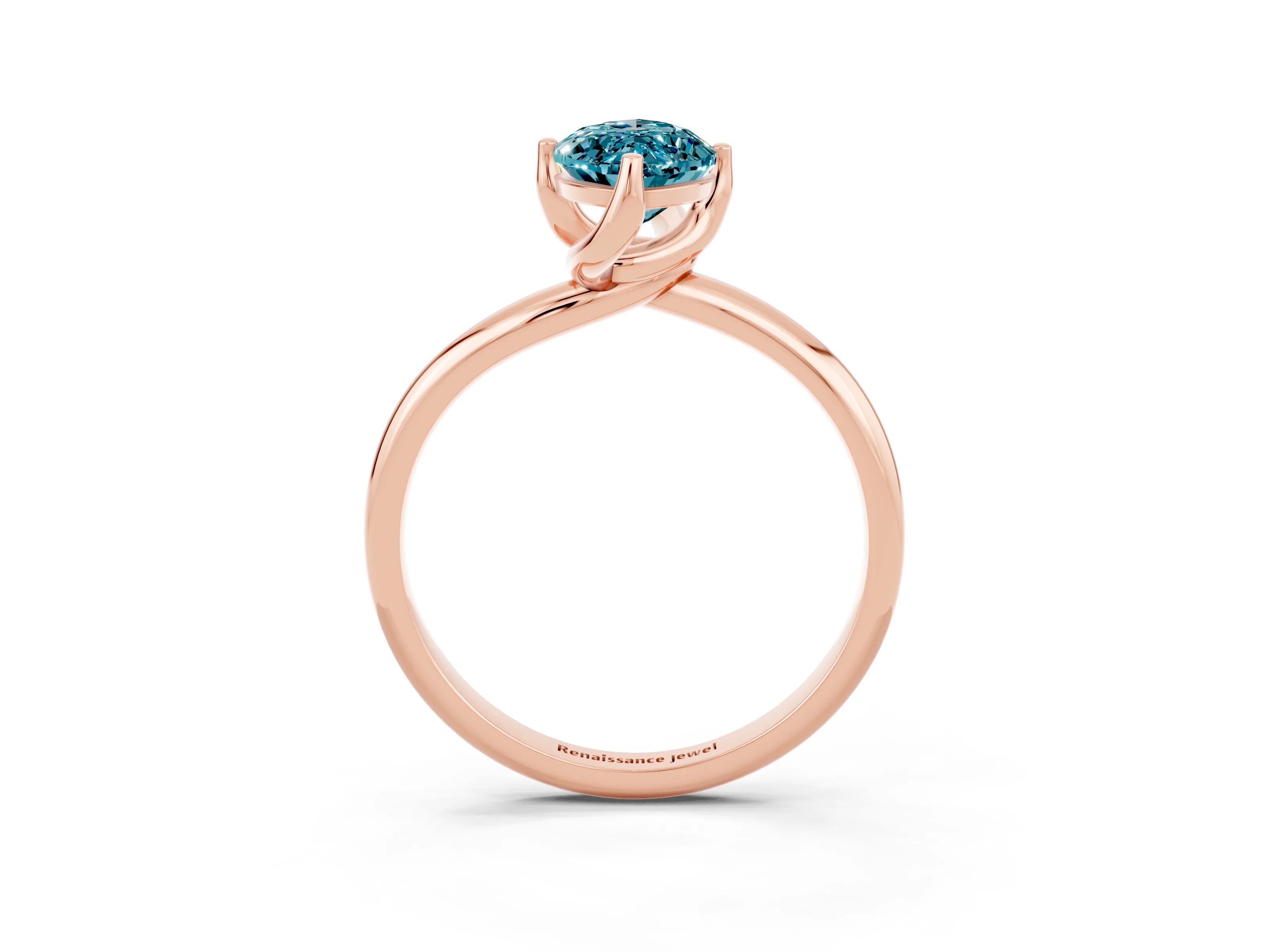 Rose gold Marquise Cut Blue Topaz Solitaire Engagement Ring with Four-Prong Setting and Classic Band_15