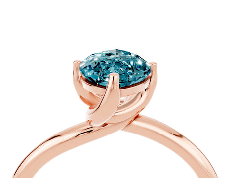 Rose gold Marquise Cut Blue Topaz Solitaire Engagement Ring with Four-Prong Setting and Classic Band_16