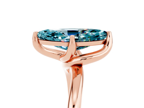 Rose gold Marquise Cut Blue Topaz Solitaire Engagement Ring with Four-Prong Setting and Classic Band_17