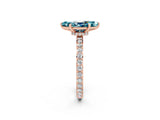 Rose gold Marquise Cut Blue Topaz Solitaire Engagement Ring with Pavé Band and Four-Prong Setting_2
