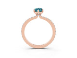 Rose gold Marquise Cut Blue Topaz Solitaire Engagement Ring with Pavé Band and Four-Prong Setting_3