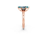 Rose gold Marquise Cut Blue Topaz Solitaire Engagement Ring with Round Band and Four-Prong Setting_2