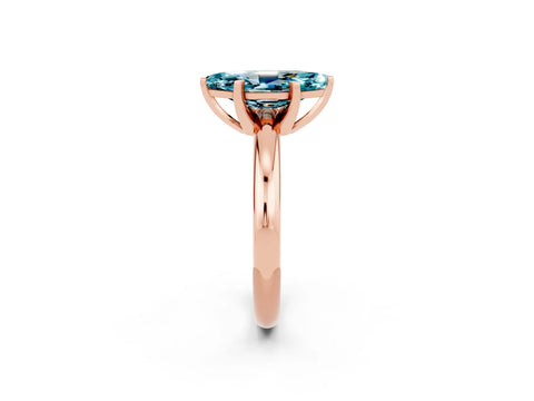 Rose gold Marquise Cut Blue Topaz Solitaire Engagement Ring with Round Band and Four-Prong Setting_2