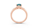 Rose gold Marquise Cut Blue Topaz Solitaire Engagement Ring with Round Band and Four-Prong Setting_3