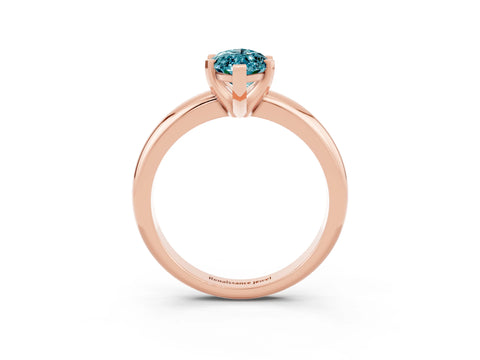 Rose gold Marquise Cut Blue Topaz Solitaire Engagement Ring with Round Band and Four-Prong Setting_3