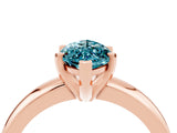 Rose gold Marquise Cut Blue Topaz Solitaire Engagement Ring with Round Band and Four-Prong Setting_4