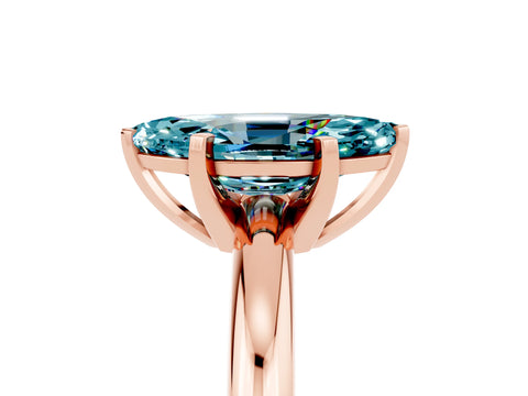 Rose gold Marquise Cut Blue Topaz Solitaire Engagement Ring with Round Band and Four-Prong Setting_5
