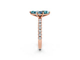 Rose gold Marquise Cut Blue Topaz Solitaire Pavé Band with Four-Prong Setting_2