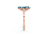 Rose gold Marquise Cut Blue Topaz Solitaire Ring with Flower Prong Setting and Classic Band_14
