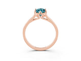 Rose gold Marquise Cut Blue Topaz Solitaire Ring with Flower Prong Setting and Classic Band_15