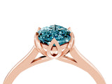Rose gold Marquise Cut Blue Topaz Solitaire Ring with Flower Prong Setting and Classic Band_16