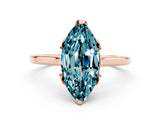 Rose gold Marquise Cut Blue Topaz Solitaire Ring with Flower Prong Setting and Classic Band_37