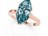 Rose gold Marquise Cut Blue Topaz Solitaire Ring with Flower Prong Setting and Classic Band_38