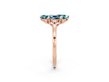 Rose gold Marquise Cut Blue Topaz Solitaire Ring with Flower Prong Setting and Classic Band_39