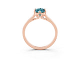 Rose gold Marquise Cut Blue Topaz Solitaire Ring with Flower Prong Setting and Classic Band_40