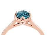 Rose gold Marquise Cut Blue Topaz Solitaire Ring with Flower Prong Setting and Classic Band_41