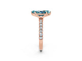 Rose gold Marquise Cut Blue Topaz Solitaire Ring with Pavé Accents and Four-Prong Setting_2