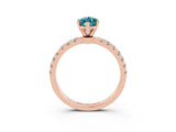 Rose gold Marquise Cut Blue Topaz Solitaire Ring with Pavé Accents and Four-Prong Setting_3
