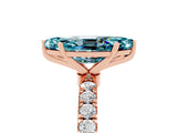 Rose gold Marquise Cut Blue Topaz Solitaire Ring with Pavé Accents and Four-Prong Setting_5