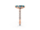 Rose gold Marquise Cut Blue Topaz Solitaire Ring with Pavé Band and Four-Prong Setting_38